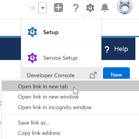 Developer Console view tabs appear behind frame when console is