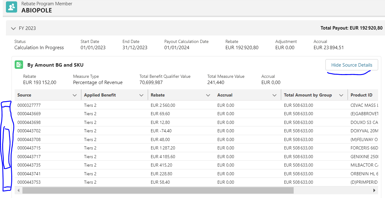 Program Rebate type incentive Panel - Projection Basis UX enhancement ...